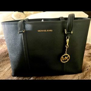 Michael Kors Black Leather Sady Tote